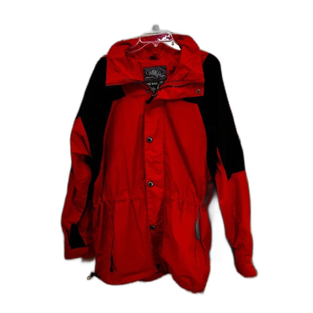 White Fir Red and Black Ski Snow Board Vintage Lightweight Parka Large